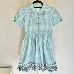 Matilda Jane Tidal Toile Dress Aqua Blue Secret Fields, Cotton, Size 10